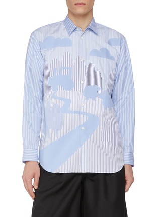 首图 - 点击放大 - COMME DES GARÇONS SHIRT - Farmland Scenery Striped Patchwork Cotton Shirt