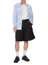 模特儿示范图 - 点击放大 - COMME DES GARÇONS SHIRT - Farmland Scenery Striped Patchwork Cotton Shirt