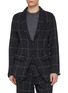 首图 - 点击放大 - COMME DES GARÇONS SHIRT - Wrinkled Windowpane Checkered Single Breasted Wool Blazer