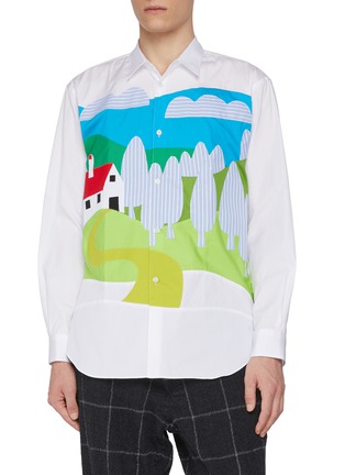 首图 - 点击放大 - COMME DES GARÇONS SHIRT - Farmhouse Scenery Striped Patchwork Cotton Shirt