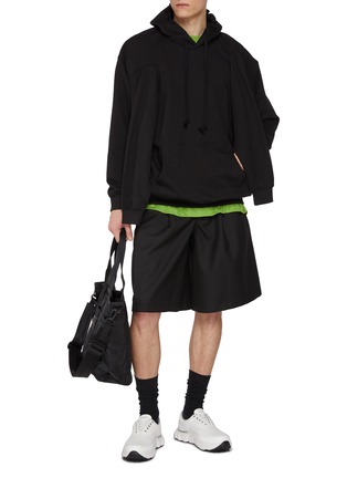 模特儿示范图 - 点击放大 - COMME DES GARÇONS SHIRT - Double Sleeve Cotton Hoodie