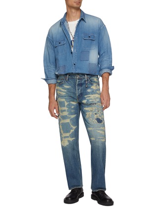 模特儿示范图 - 点击放大 - FDMTL - Patchwork Light Wash Shirt