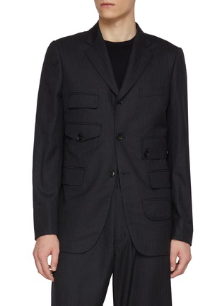 首图 - 点击放大 - COMME DES GARÇONS HOMME DEUX - Multi Pocket Single Breasted Wool Herringbone Blazer