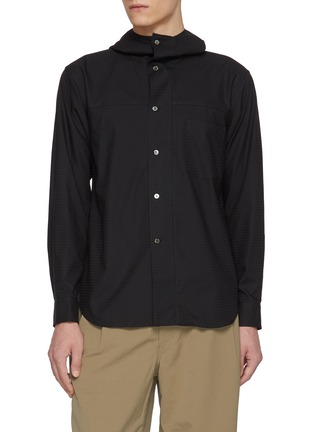 首图 - 点击放大 - COMME DES GARÇONS HOMME DEUX - Dobby Diamond Hooded Cotton Shirt