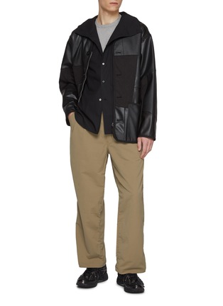 模特儿示范图 - 点击放大 - COMME DES GARÇONS HOMME DEUX - Dobby Diamond Hooded Cotton Shirt
