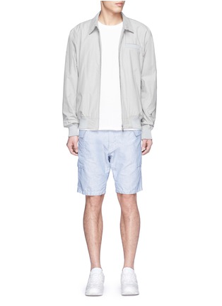 模特儿示范图 - 点击放大 - NANAMICA - 翻领罗纹拼接夹克