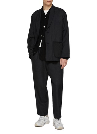 模特儿示范图 - 点击放大 - COMME DES GARÇONS HOMME DEUX - Slant Opening Cardigan