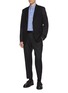 模特儿示范图 - 点击放大 - COMME DES GARÇONS HOMME DEUX - Patchwork Sleeve Single Breasted Wool Blazer