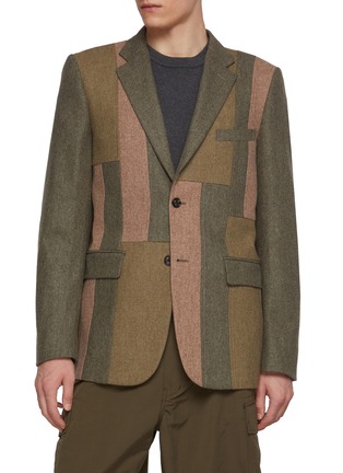首图 - 点击放大 - COMME DES GARÇONS HOMME DEUX - Single Breasted Patchwork Flannel Blazer