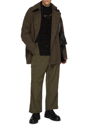 模特儿示范图 - 点击放大 - THE VIRIDI-ANNE - Double Button Row Cotton Short Coat