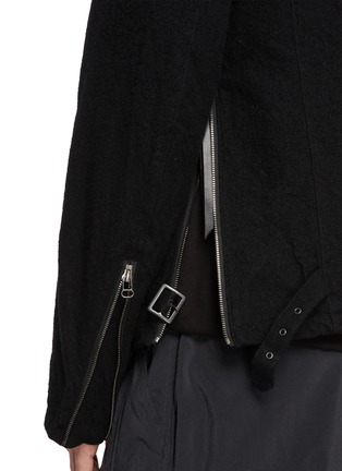  - THE VIRIDI-ANNE - Side Zipper Strap Zip Up Wool Jacket