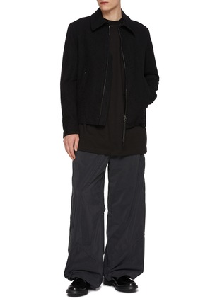 模特儿示范图 - 点击放大 - THE VIRIDI-ANNE - Side Zipper Strap Zip Up Wool Jacket