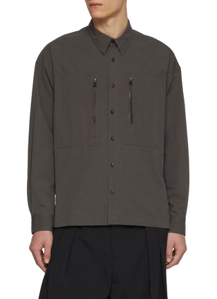 首图 - 点击放大 - THE VIRIDI-ANNE - Double Zipped Chest Pocket Cotton Shirt