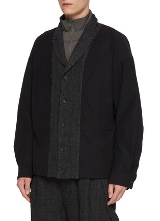 细节 - 点击放大 - THE VIRIDI-ANNE - Layered Single Breasted Linen Wool Blazer