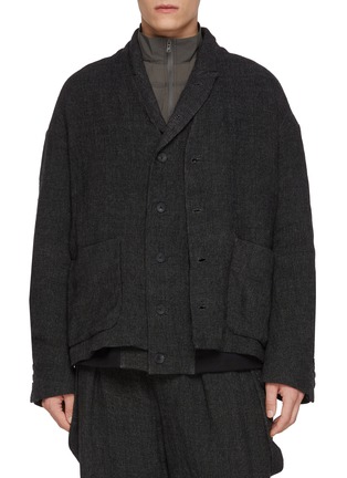 首图 - 点击放大 - THE VIRIDI-ANNE - Layered Single Breasted Linen Wool Blazer