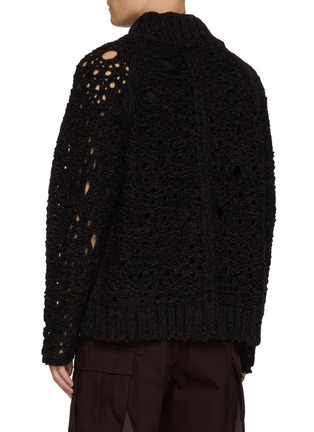 背面 - 点击放大 - THE VIRIDI-ANNE - Distressed Asymmetrical Zipped Mélange Knit Sweater