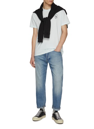 模特儿示范图 - 点击放大 - MAISON LABICHE - Frog Embroidery Cotton T-Shirt