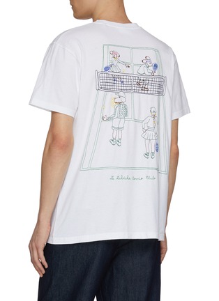背面 - 点击放大 - MAISON LABICHE - Tennis Game Embroidery Cotton T-Shirt