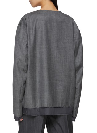 背面 - 点击放大 - SONIA CARRASCO - Long Sleeve Tailored Pinstripe Wool Top