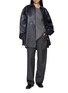 模特儿示范图 - 点击放大 - SONIA CARRASCO - Long Sleeve Tailored Pinstripe Wool Top