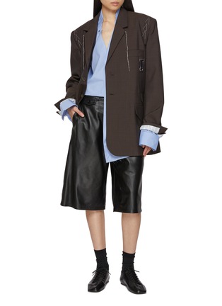 模特儿示范图 - 点击放大 - SONIA CARRASCO - Oversized Cut Collar Cotton Poplin Shirt