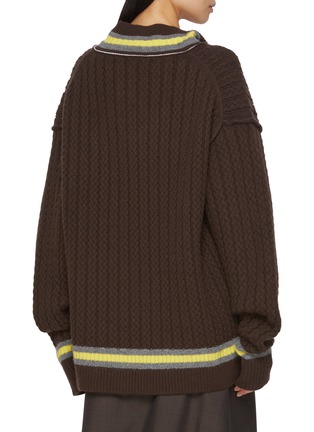 背面 - 点击放大 - SONIA CARRASCO - Cable Knit Wool Cashmere Tennis Sweater