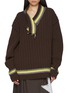 首图 - 点击放大 - SONIA CARRASCO - Cable Knit Wool Cashmere Tennis Sweater
