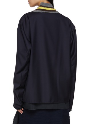 背面 - 点击放大 - SONIA CARRASCO - Long Sleeve Knitted Collar Wool Cashmere Top