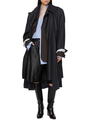 模特儿示范图 - 点击放大 - SONIA CARRASCO - Deconstructed Wool Trench Coat