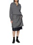模特儿示范图 - 点击放大 - SONIA CARRASCO - Knit Double Collar V-Neck Wool Sweater