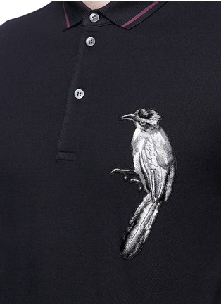 细节 - 点击放大 - DOLCE & GABBANA - 小鸟刺绣纯棉POLO衫
