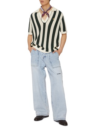 模特儿示范图 - 点击放大 - ADIDAS - X CLOT 条纹 POLO 衫