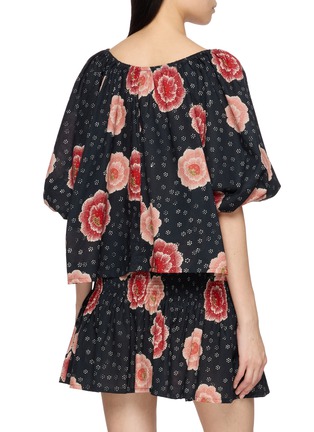 背面 - 点击放大 - NATALIE MARTIN - Ella Short Sleeve Floral Print Cotton Blouse