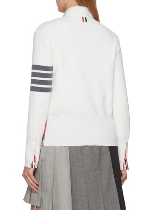 背面 - 点击放大 - THOM BROWNE - 4-Bar Striped V-Neck Wool Cardigan