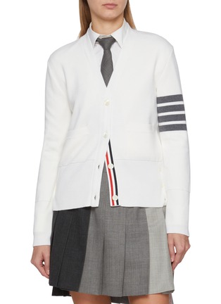 首图 - 点击放大 - THOM BROWNE - 4-Bar Striped V-Neck Wool Cardigan