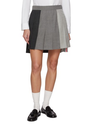 首图 - 点击放大 - THOM BROWNE - Dropped Back Pleated Fresco Wool Mini Skirt