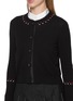  - THOM BROWNE - Embroidered Jersey Stitch Cropped Cashmere Blend Knit Cardigan