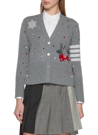 首图 - 点击放大 - THOM BROWNE - Reindeer Hector Intarsia Jacquard Cashmere Blend Cardigan