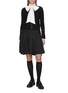 模特儿示范图 - 点击放大 - THOM BROWNE - Tipping Pleated Wool Skirt