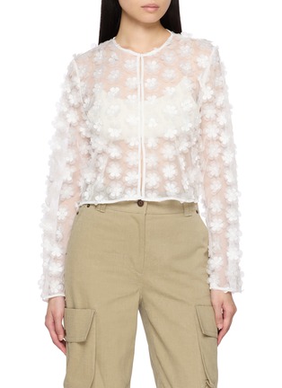 首图 - 点击放大 - EPINGLER - Flower Embroidered Sheer Cardigan