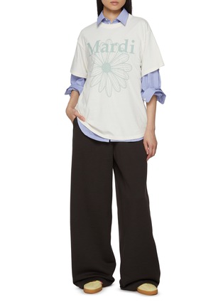 模特儿示范图 - 点击放大 - MARDI MERCREDI - Flower Graphic Crewneck Cotton T-Shirt