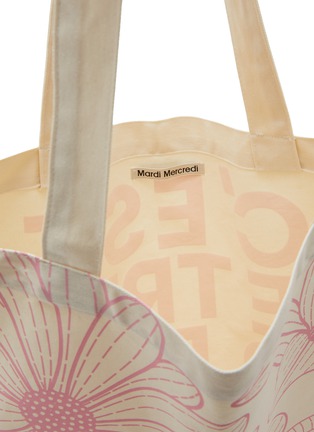 细节 - 点击放大 - MARDI MERCREDI - Triple Flower Cotton Canvas Tote Bag