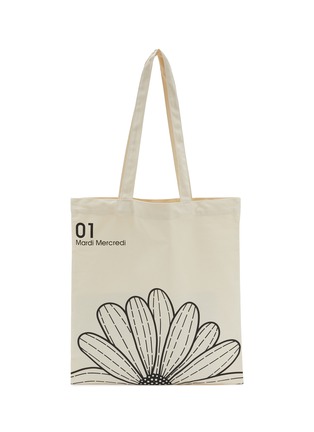 首图 - 点击放大 - MARDI MERCREDI - Flower Cotton Canvas Tote Bag