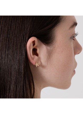  - BIJOU DE M - Reversible Star 18K Gold Diamond Single Stud Earring
