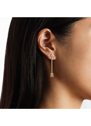 细节 - 点击放大 - BIJOU DE M - Cupid 18K Gold Black Diamond Single Drop Earring