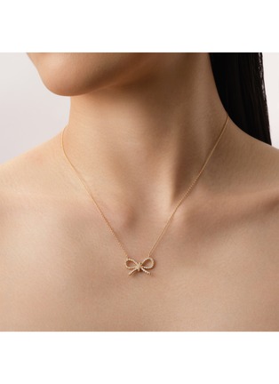 细节 - 点击放大 - BIJOU DE M - Bow 18K White Diamond Necklace