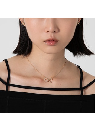 细节 - 点击放大 - BIJOU DE M - Bow 18K White Diamond Necklace