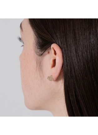  - BIJOU DE M - Reversible Heart 18K Gold Diamond Single Stud Earring — Left