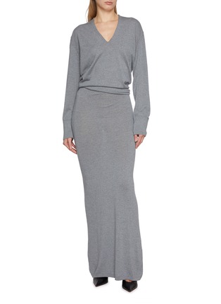 Armarium | Elva V Neck Funnel Silhouette Cashmere Knit Dress