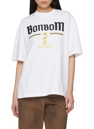 首图 - 点击放大 - BONBOM - Souvenir Crest Logo Cotton Jersey T-Shirt